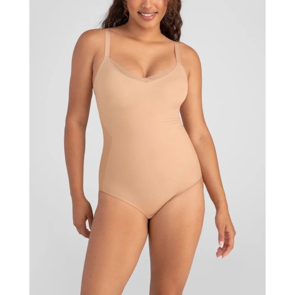Honeylove CrossOver Cami Bodysuit XL Sand Tan Nude Honey Love Shapewear